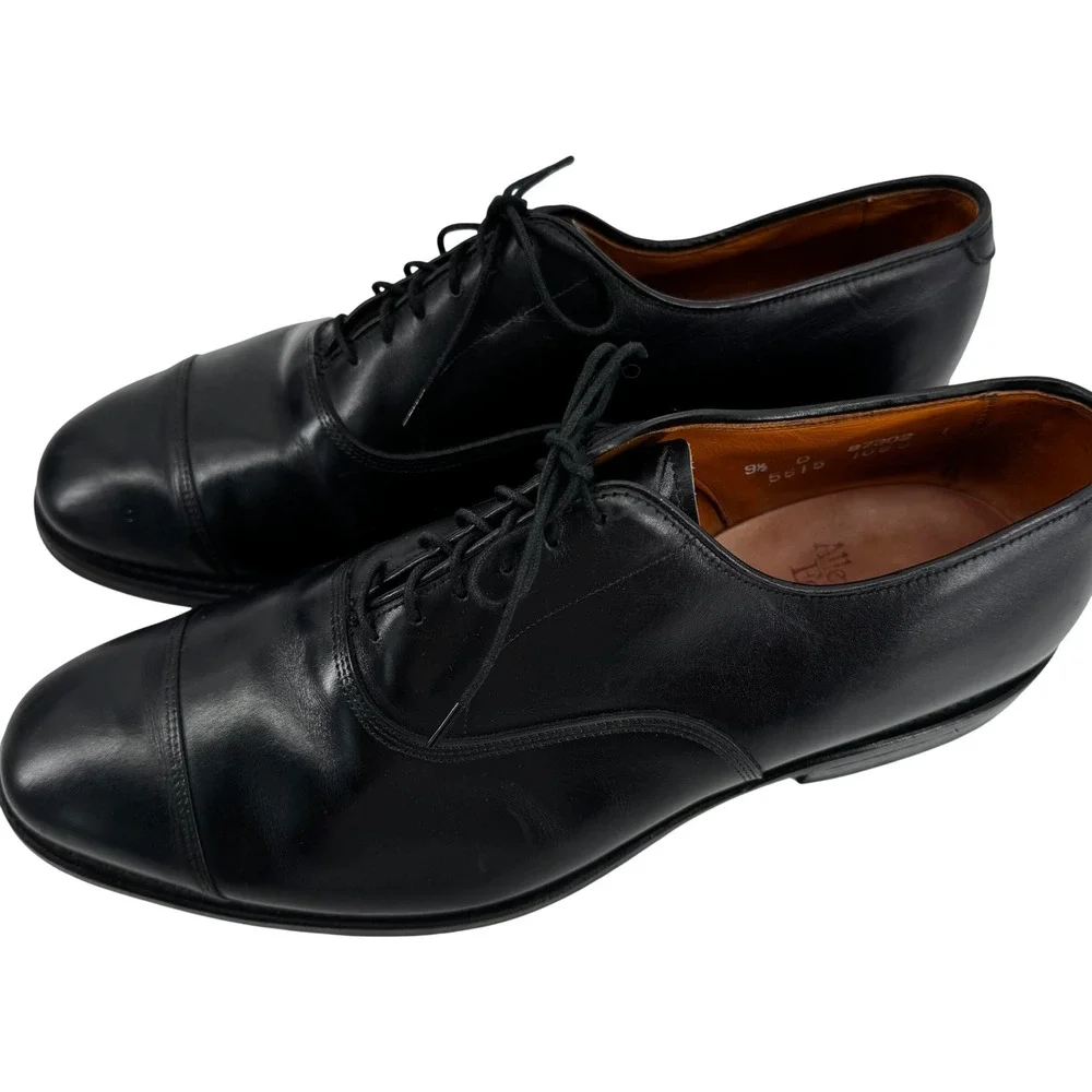 Allen Edmonds Park Avenue Black Leather Cap Toe Oxford Dress Shoes Mens 9.5 D